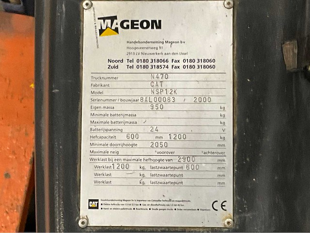 2000 cat nsp12k elektrische tapelaar - afbeelding 7 van  7
