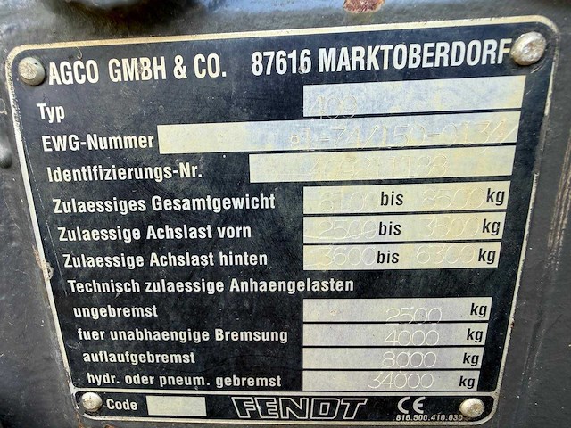 2000 fendt 409 farmer- vierwielaangedreven landbouwtractor - afbeelding 19 van  19