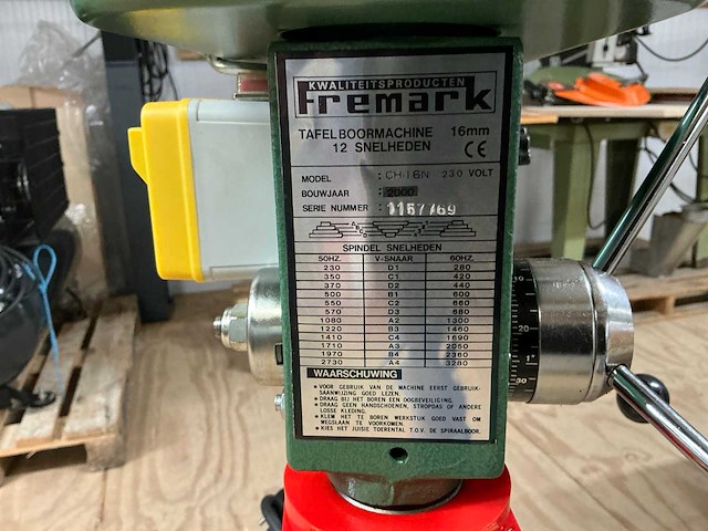 2000 fremark ch-16n tafelboormachine - afbeelding 2 van  10