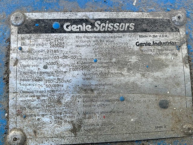 2000 genie gs-3246 hoogwerker - afbeelding 3 van  12