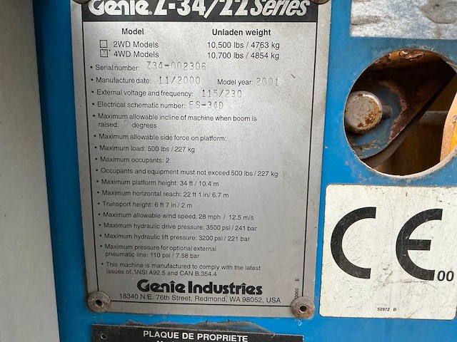 2000 genie z34/22 hoogwerker - afbeelding 26 van  32