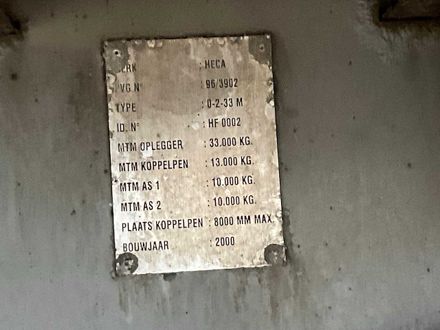 2000 heca o-2-33m oplegger - afbeelding 9 van  9