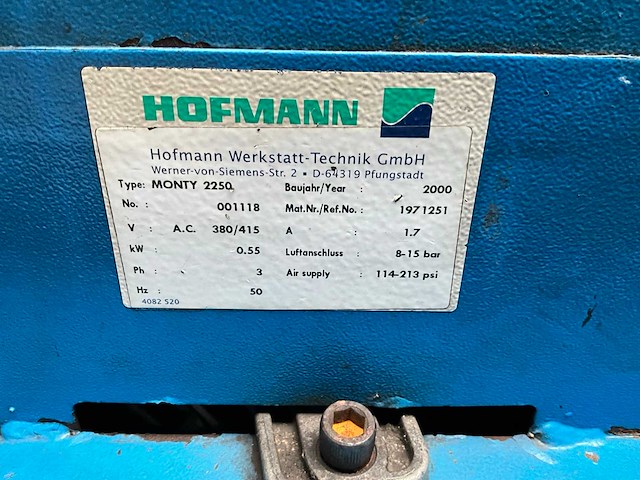 2000 hofmann monty 2250 banden de-en montageapparaat - afbeelding 8 van  8
