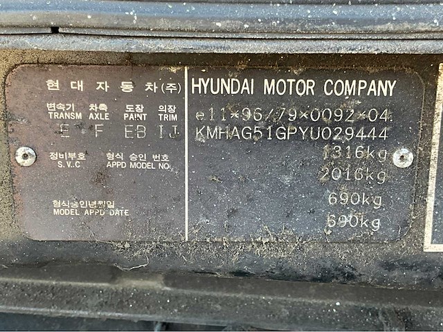 2000 hyundai atos spirit 1.0i lx personenauto - afbeelding 5 van  5