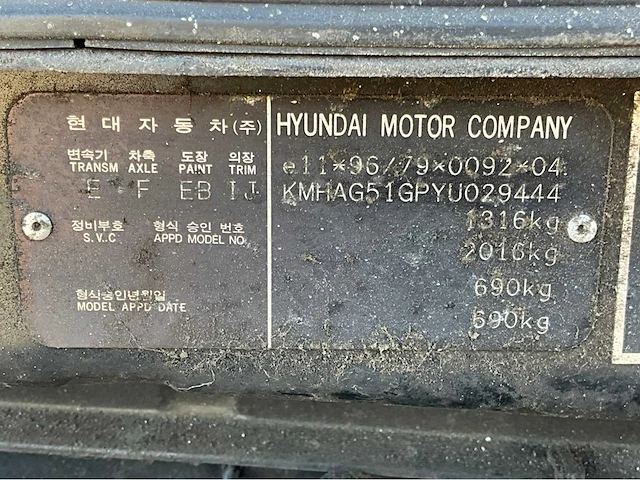 2000 hyundai atos spirit 1.0i lx personenauto - afbeelding 14 van  21