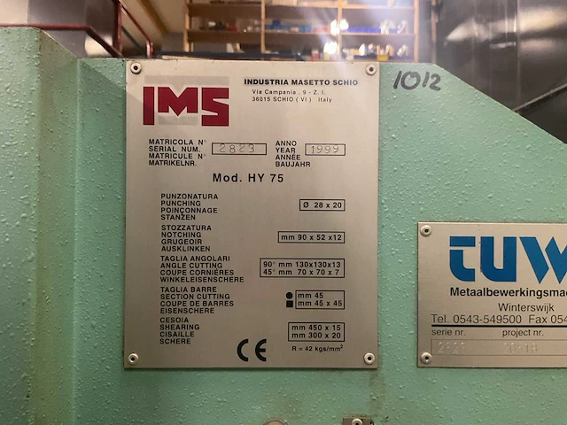 2000 ims hy75 pons- en knipmachine - afbeelding 12 van  22