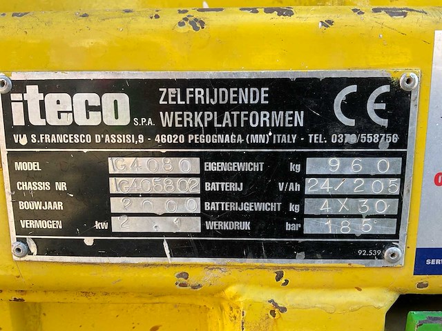 2000 iteco ig4080 hoogwerker - afbeelding 11 van  20