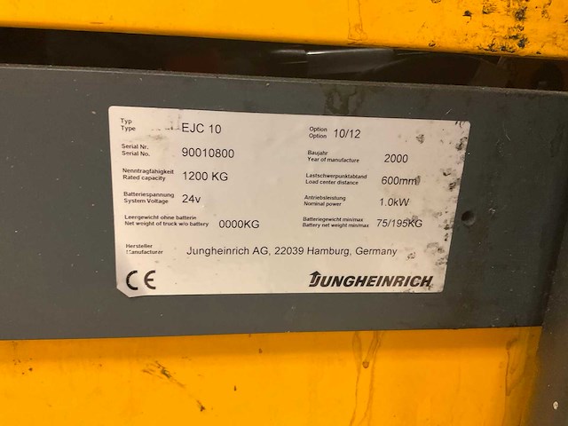 2000 jungheinrich ejc10 stapelaar - afbeelding 3 van  11