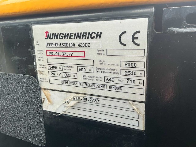 2000 jungheinrich vorkheftruck - afbeelding 24 van  31