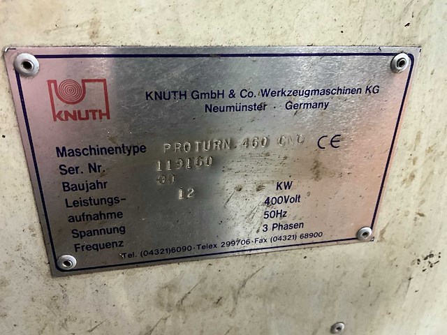 2000 knuth proturn 460 cnc-draaibank - afbeelding 5 van  12