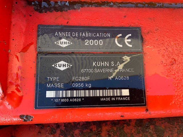 2000 kuhn fc280f frontmaaier / grasmaaier - afbeelding 3 van  11