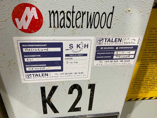 2000 masterwood k21 rijenboormachine - afbeelding 5 van  14