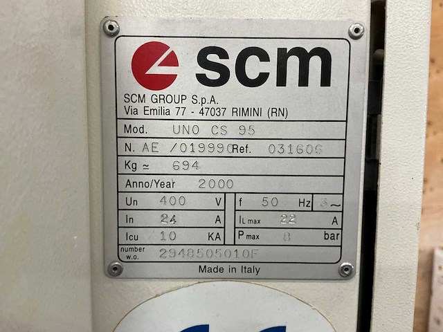 2000 scm sandya 1k / uno cs 95 breedbandschuurmachine - afbeelding 8 van  8