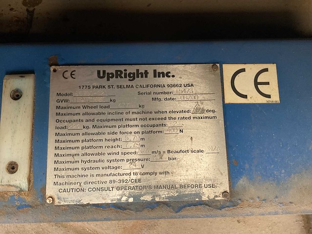 2000 upright 65700-021 hoogwerker - afbeelding 7 van  7