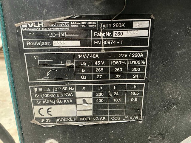 2000 vlh 260k mig lasapparaat - afbeelding 6 van  6
