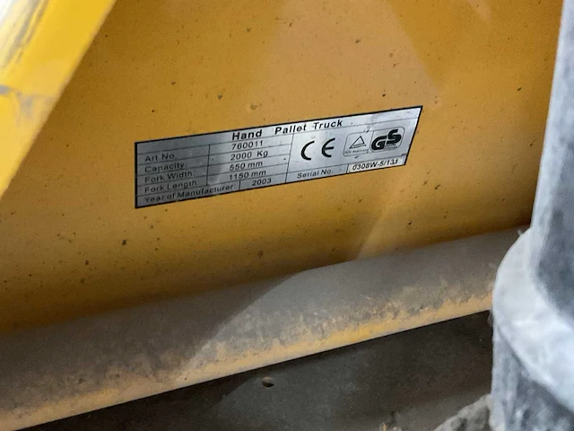 2000kg palletwagen - afbeelding 2 van  2