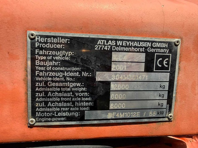 2001 atlas 1004 m banden graafmachine - afbeelding 6 van  14