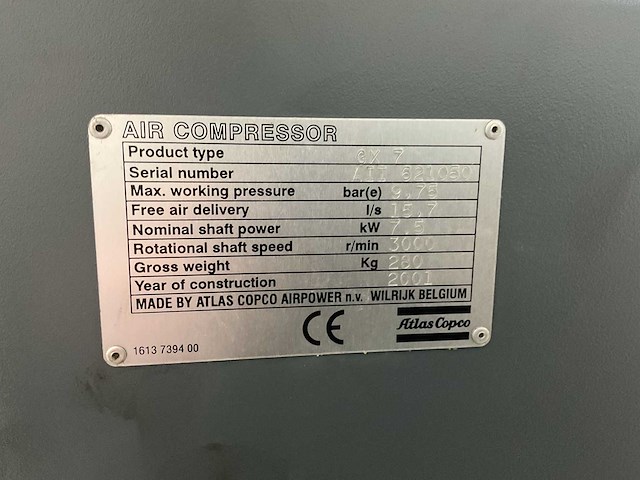 2001 atlas copco gx7ff schroefcompressor - afbeelding 7 van  7