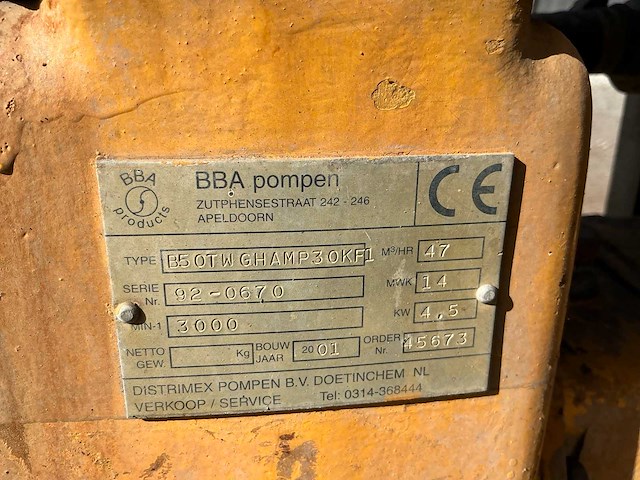 2001 bba pompen b5otwghamp30kf1 waterpomp - afbeelding 10 van  10