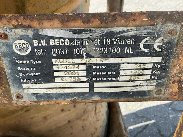 2001 beco 750lr betonkubel - afbeelding 5 van  5