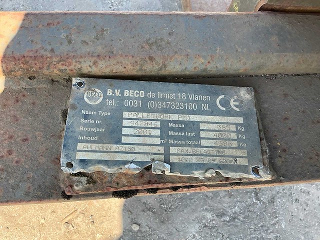 2001 beco pm1 vorkenbord - afbeelding 5 van  5
