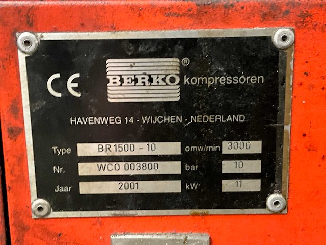 2001 berko br1500 schroefcompressor - afbeelding 6 van  6