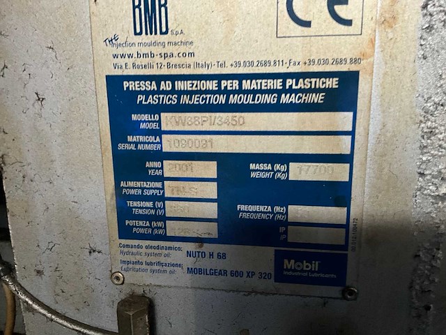 2001 bmb kw38pi/3450 spuitgietmachine - afbeelding 27 van  33