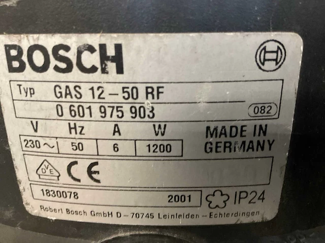 2001 bosch gas 12-50 rf industriële stofzuiger - afbeelding 5 van  5