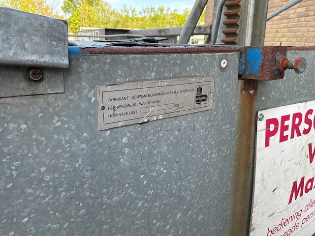 2001 bouwma wh 400 th tandheugel lift 400v - afbeelding 14 van  14