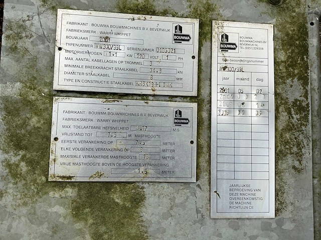 2001 bouwma ww300/99l bouwlift - afbeelding 3 van  11