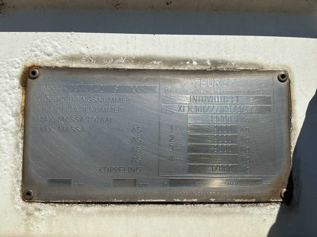 2001 burg semi dieplader oplegger schuifzell / schuifdak - afbeelding 18 van  19
