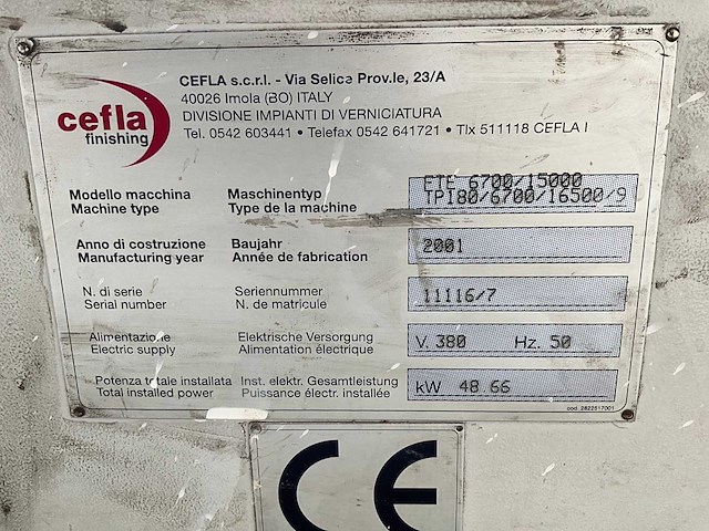 2001 cefla ete 6700/15000 droogtunnel - afbeelding 13 van  20