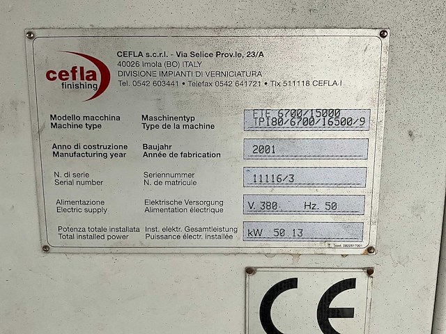 2001 cefla ete 6700/15000 droogtunnel - afbeelding 2 van  13