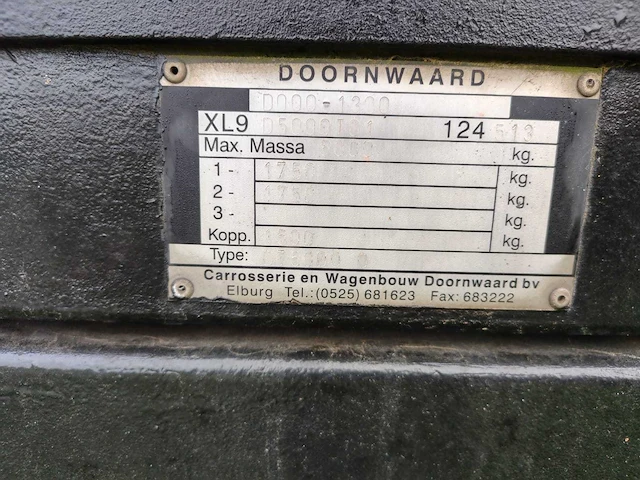 2001 doornwaard dt 5000 be plateau-oplegger 6,20 × 2,20 m - afbeelding 14 van  14