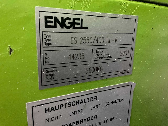 2001 engel es 2550/400 hl-v spuitgietmachine - afbeelding 8 van  20