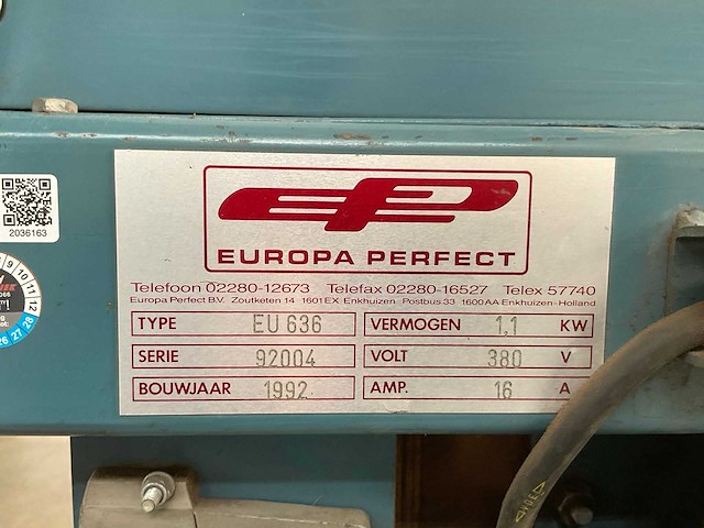 2001 europa perfect eu 660-20 / eu 636 schoningsmachine - afbeelding 13 van  14