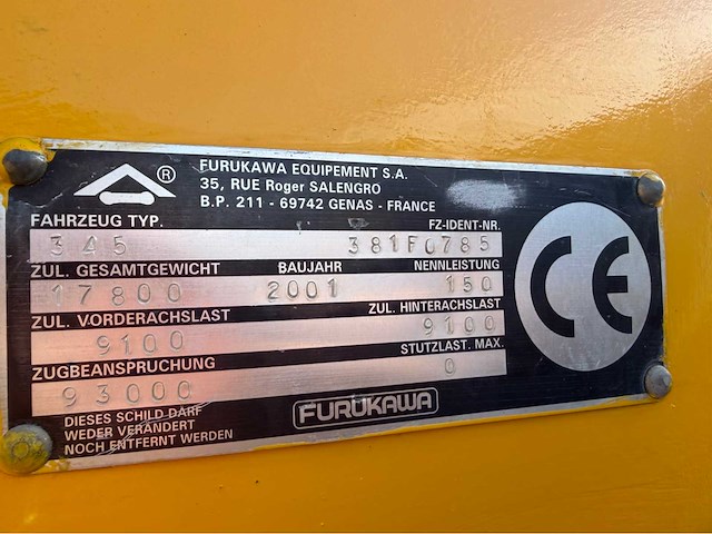2001 furukawa 345-ii shovel - afbeelding 4 van  34