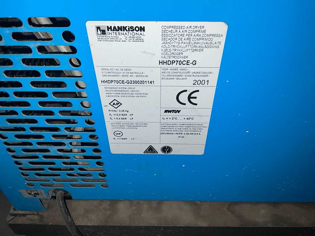 2001 hankison hdd plus persluchtdroger - afbeelding 4 van  4