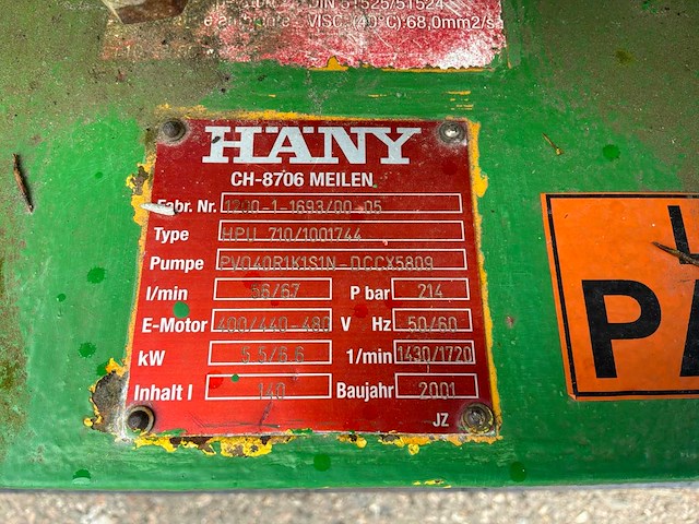 2001 hany 2515-ax-00 hydraulische aggregaat met ventielenblok - afbeelding 9 van  9