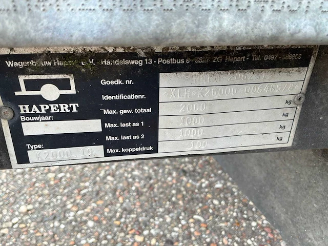 2001 hapert k aanhangwagen - afbeelding 13 van  15