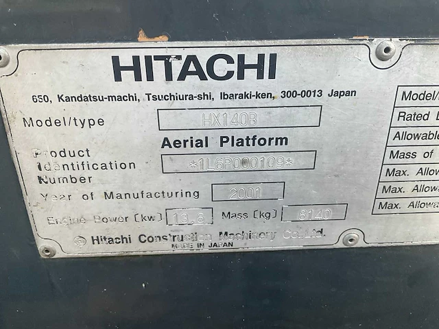 2001 hitachi hx 140 b hoogwerker - afbeelding 11 van  23