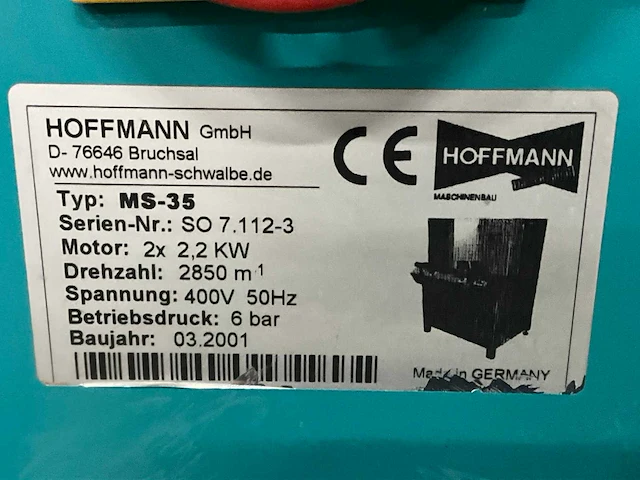 2001 hoffmann ms - 35 dubbele verstekzaagmachine - afbeelding 5 van  13