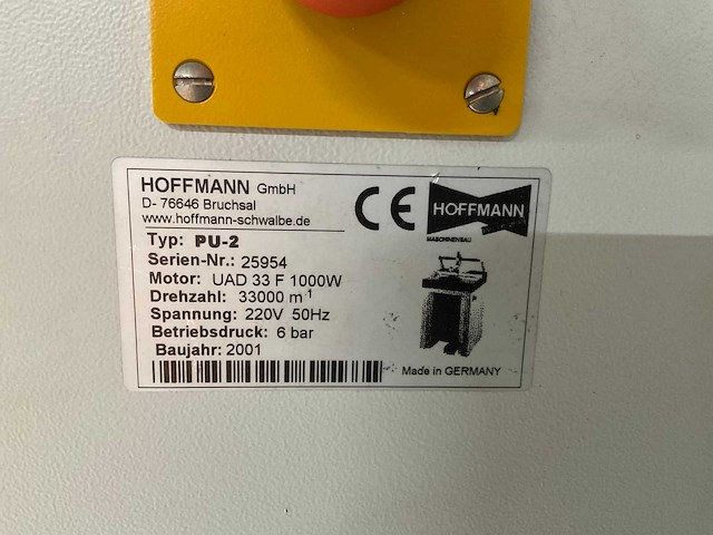 2001 hoffmann pu-2 zwaluwstaart-groeffreesmachine - afbeelding 5 van  5