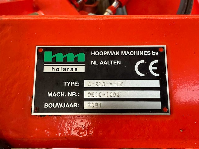 2001 holaras a-220-v-hv veegmachine - afbeelding 11 van  13