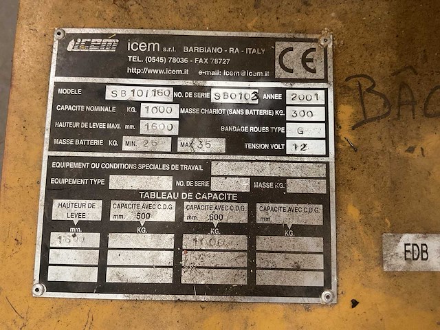 2001 icem sb10/160 stapelaar - afbeelding 1 van  7