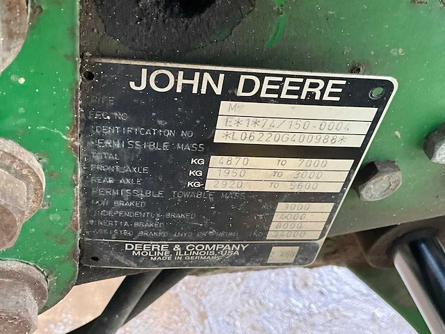 2001 john deere 6220 vierwielaangedreven landbouwtractor - afbeelding 21 van  29