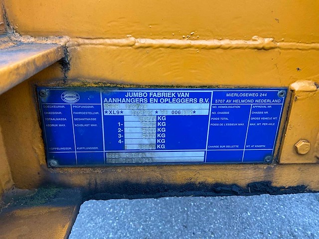 2001 jumbo do270e schuifzeil oplegger og-99-nn - afbeelding 25 van  30