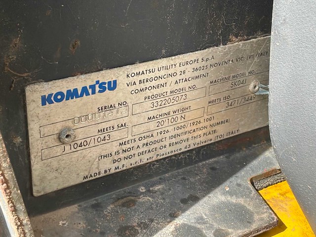 2001 komatsu sk07j shovel - afbeelding 11 van  23
