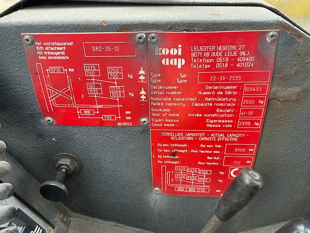 2001 kooi aap z2-3v-2535 meeneemheftruck - afbeelding 18 van  27