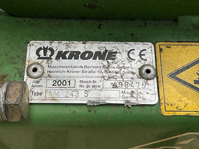 2001 krone am 243s easycut maaier - afbeelding 13 van  13